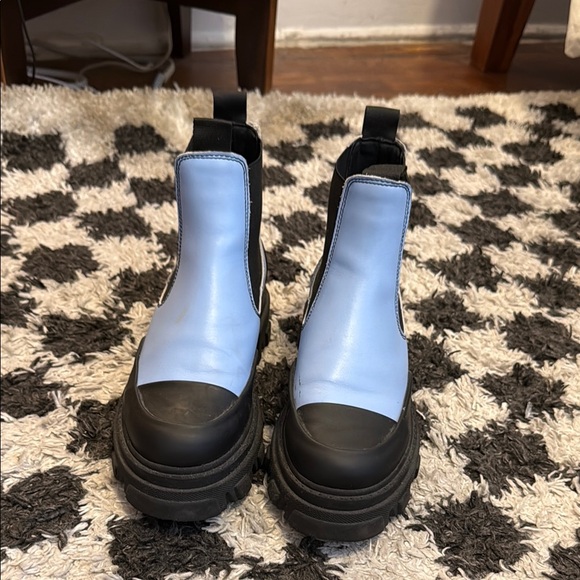 Ganni | Shoes | Ganni Blue And Black Ankle Boots | Poshmark Ganni Blue and Black Ankle Boots